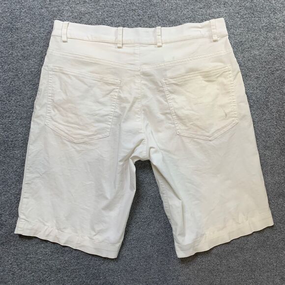 Golfino Shorts Mens 32 Ivory Mid Rise Golf Performance Chino Zip Fly Wicking - Picture 9 of 15